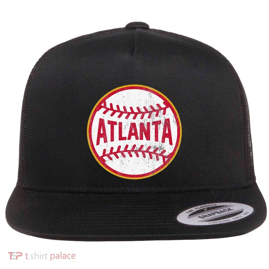 Atlanta  Vintage Baseball Throwback Retro Design Flatbill Hat