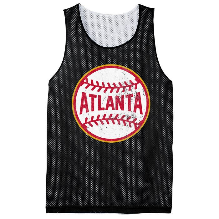 Atlanta  Vintage Baseball Throwback Retro Design Mesh Reversible Basketball Jersey Tank