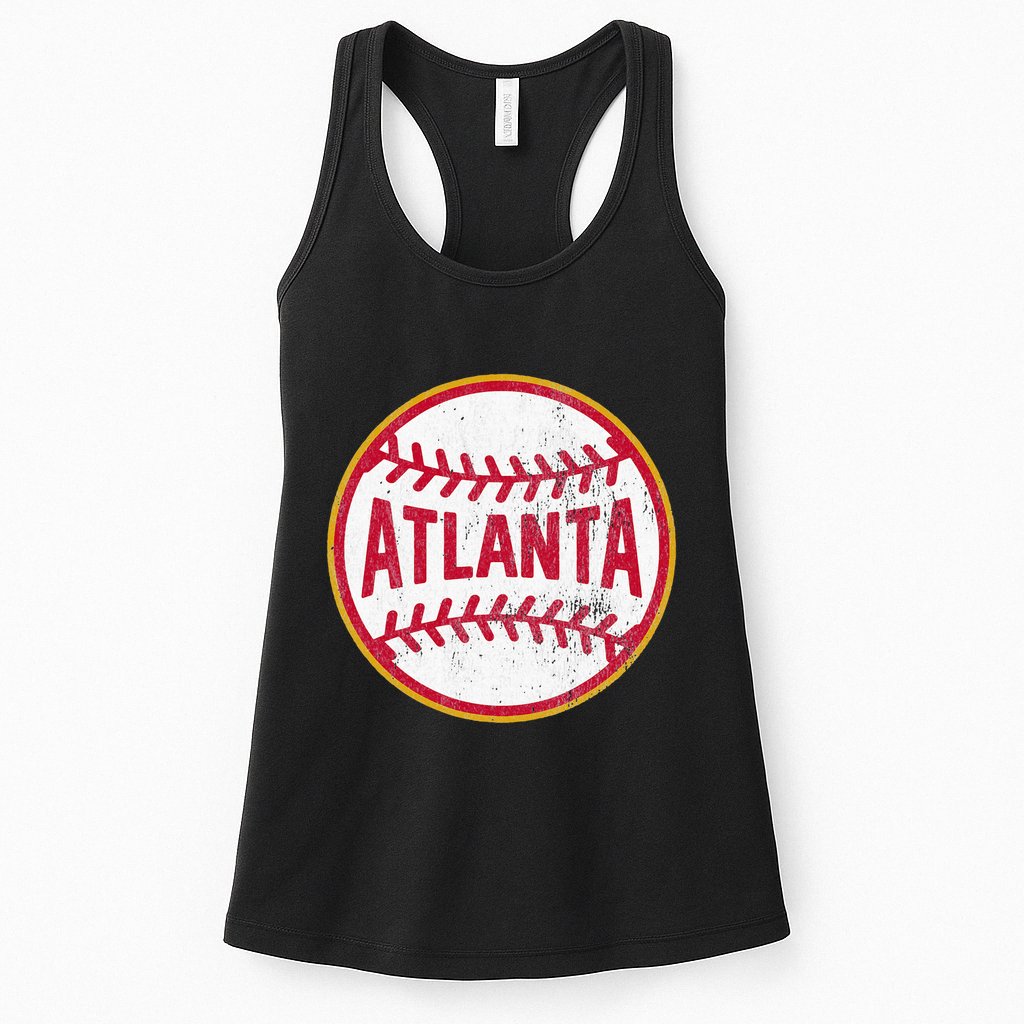 Atlanta  Vintage Baseball Throwback Retro Design Womens Tank Top
