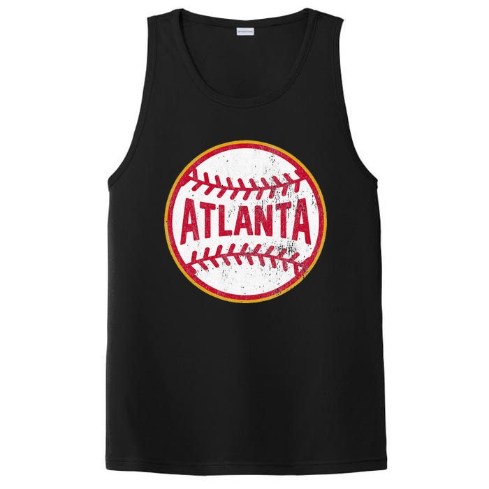 Atlanta  Vintage Baseball Throwback Retro Design PosiCharge Competitor Tank