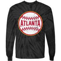 Atlanta  Vintage Baseball Throwback Retro Design Tie-Dye Long Sleeve Shirt