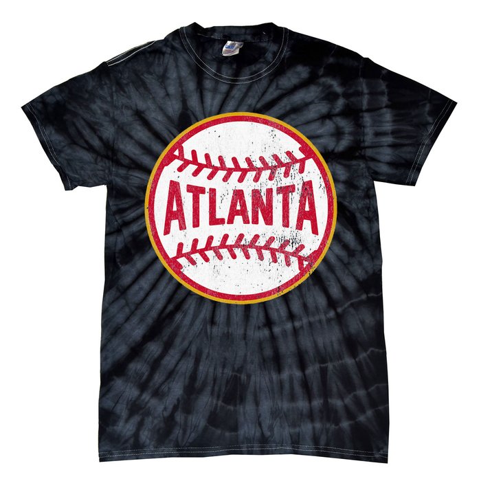 Atlanta  Vintage Baseball Throwback Retro Design Tie-Dye T-Shirt