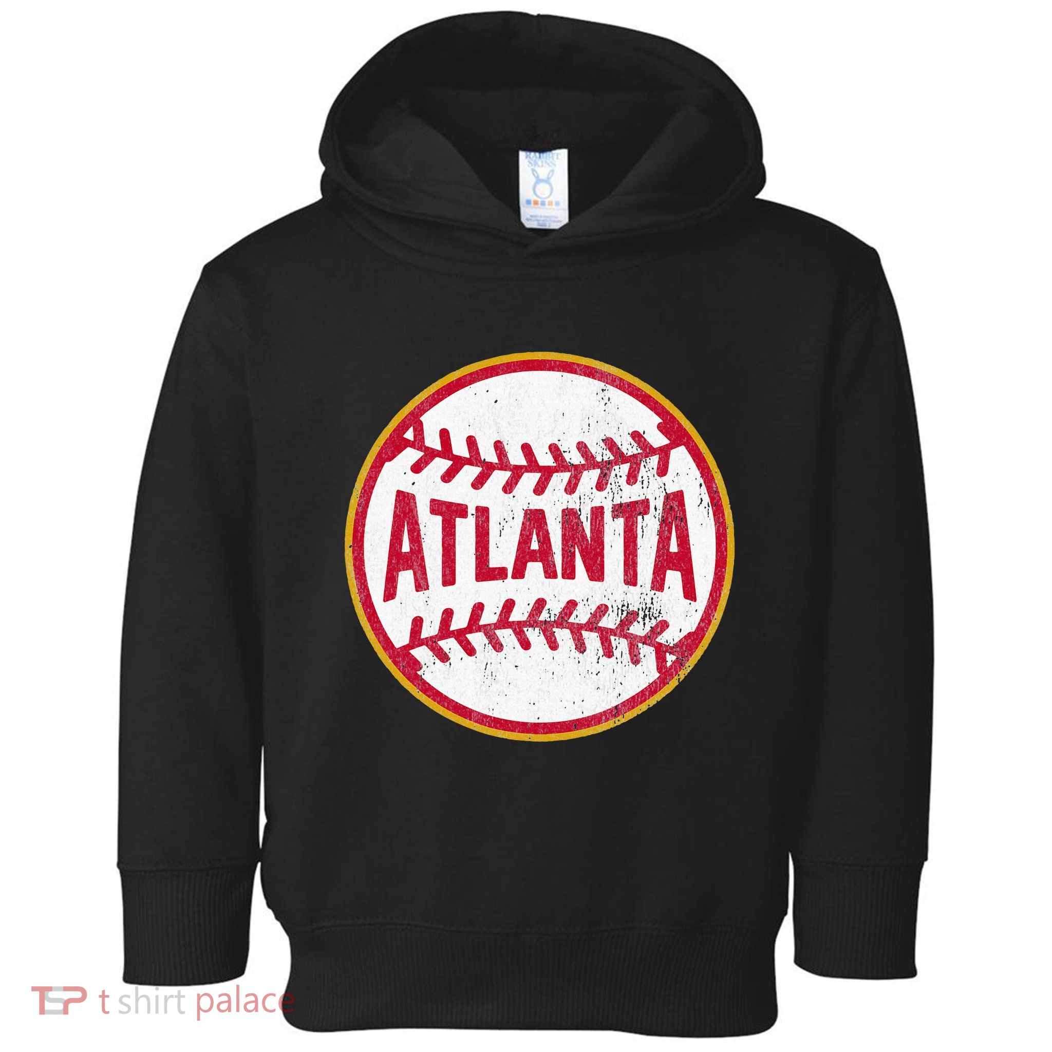 Atlanta  Vintage Baseball Throwback Retro Design Toddler Hoodie