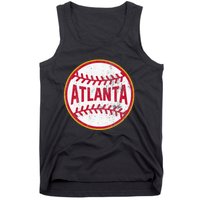 Atlanta  Vintage Baseball Throwback Retro Design Tank Top