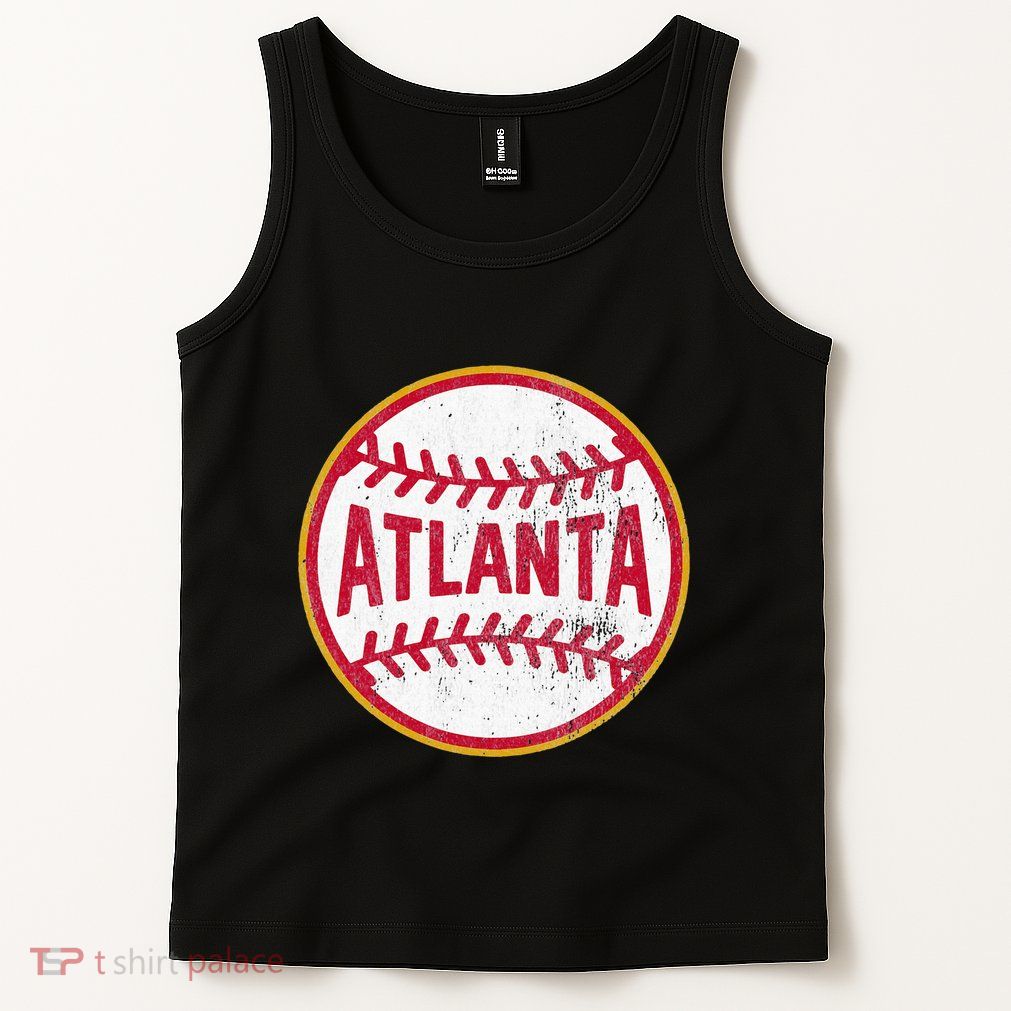 Atlanta  Vintage Baseball Throwback Retro Design Tank Top