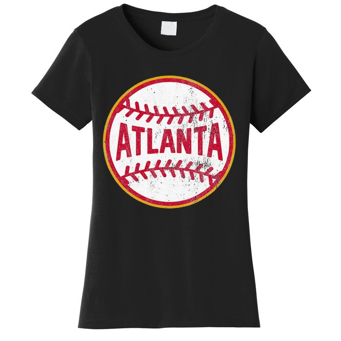 Atlanta  Vintage Baseball Throwback Retro Design Women's T-Shirt