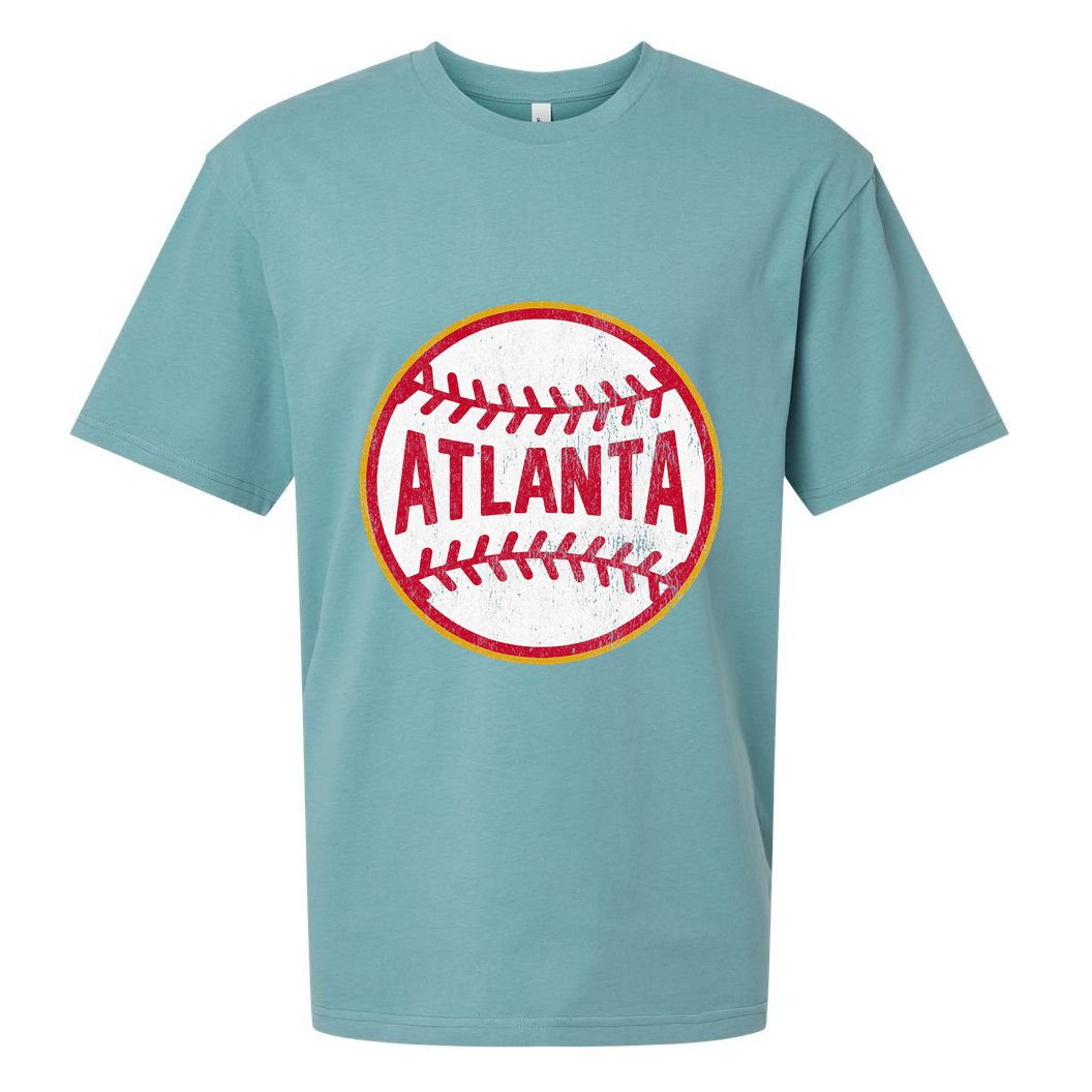 Atlanta  Vintage Baseball Throwback Retro Design Sueded Cloud Jersey T-Shirt
