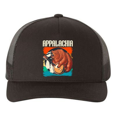 Appalachia Vintage Banjo Player Bluegrass Musician Yupoong Adult 5-Panel Trucker Hat