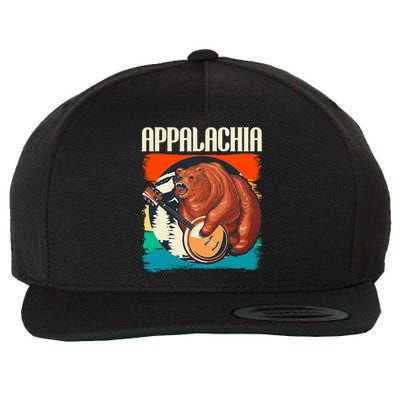 Appalachia Vintage Banjo Player Bluegrass Musician Wool Snapback Cap