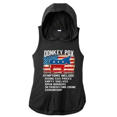 Anti Virus Biden Donkey Pox Symptoms Include Funny Biden Ladies PosiCharge Tri-Blend Wicking Draft Hoodie Tank