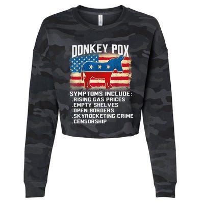 Anti Virus Biden Donkey Pox Symptoms Include Funny Biden Cropped Pullover Crew