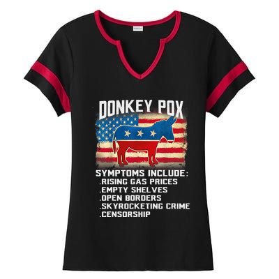 Anti Virus Biden Donkey Pox Symptoms Include Funny Biden Ladies Halftime Notch Neck Tee