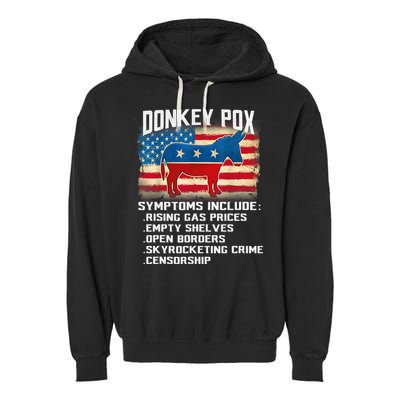 Anti Virus Biden Donkey Pox Symptoms Include Funny Biden Garment-Dyed Fleece Hoodie
