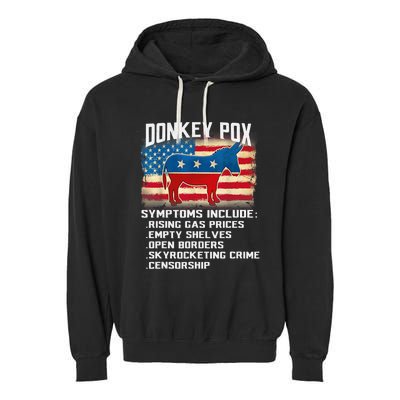 Anti Virus Biden Donkey Pox Symptoms Include Funny Biden Garment-Dyed Fleece Hoodie