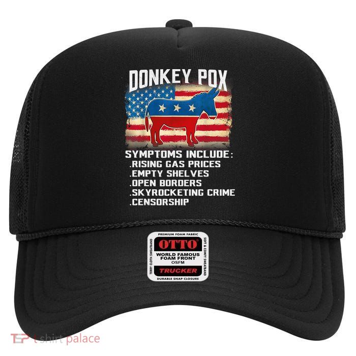 Anti Virus Biden Donkey Pox Symptoms Include Funny Biden High Crown Mesh Back Trucker Hat