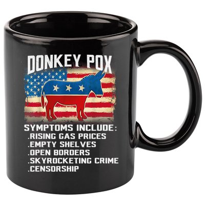 Anti Virus Biden Donkey Pox Symptoms Include Funny Biden 11oz C Handle Ceramic Mug