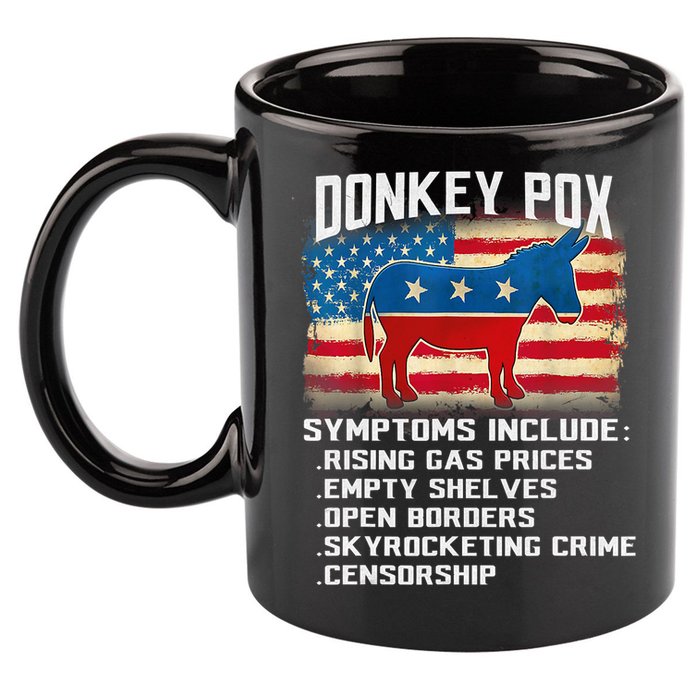 Anti Virus Biden Donkey Pox Symptoms Include Funny Biden 11oz C Handle Ceramic Mug