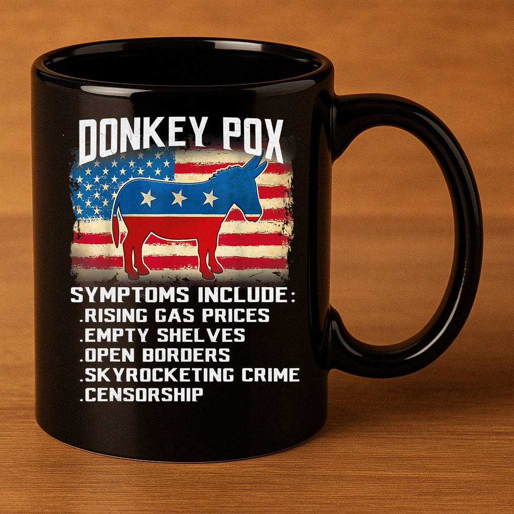 Anti Virus Biden Donkey Pox Symptoms Include Funny Biden 11oz C Handle Ceramic Mug