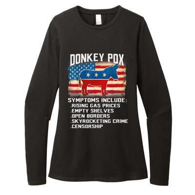 Anti Virus Biden Donkey Pox Symptoms Include Funny Biden Womens CVC Long Sleeve Shirt