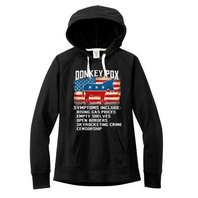 Anti Virus Biden Donkey Pox Symptoms Include Funny Biden Women's Fleece Hoodie