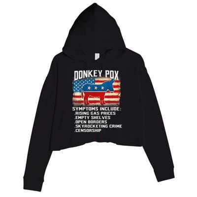 Anti Virus Biden Donkey Pox Symptoms Include Funny Biden Crop Fleece Hoodie