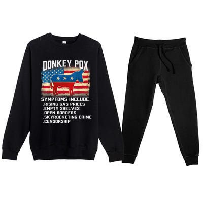 Anti Virus Biden Donkey Pox Symptoms Include Funny Biden Premium Crewneck Sweatsuit Set