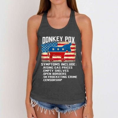 Anti Virus Biden Donkey Pox Symptoms Include Funny Biden Women's Knotted Racerback Tank