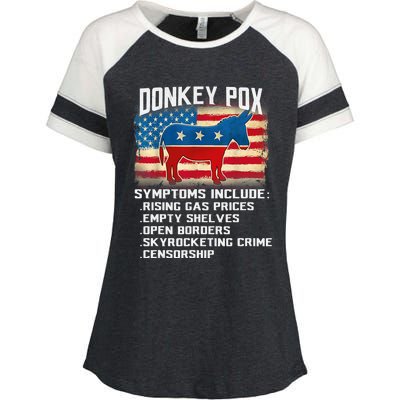 Anti Virus Biden Donkey Pox Symptoms Include Funny Biden Enza Ladies Jersey Colorblock Tee