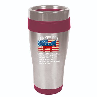 Anti Virus Biden Donkey Pox Symptoms Include Funny Biden 16oz Travel Tumbler