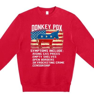 Anti Virus Biden Donkey Pox Symptoms Include Funny Biden Premium Crewneck Sweatshirt