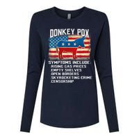 Anti Virus Biden Donkey Pox Symptoms Include Funny Biden Womens Cotton Relaxed Long Sleeve T-Shirt