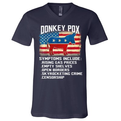 Anti Virus Biden Donkey Pox Symptoms Include Funny Biden V-Neck T-Shirt