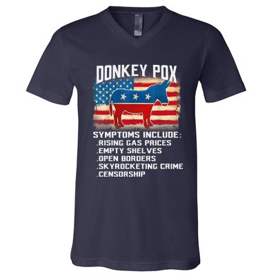 Anti Virus Biden Donkey Pox Symptoms Include Funny Biden V-Neck T-Shirt