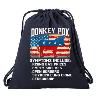 Anti Virus Biden Donkey Pox Symptoms Include Funny Biden Drawstring Bag
