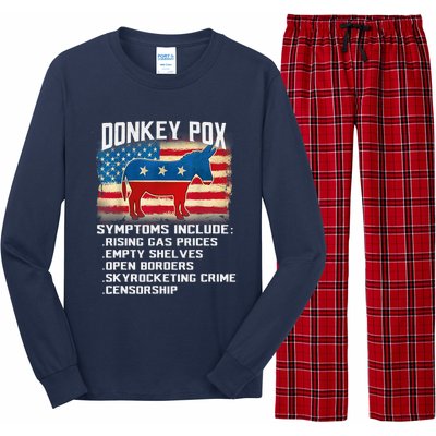 Anti Virus Biden Donkey Pox Symptoms Include Funny Biden Long Sleeve Pajama Set