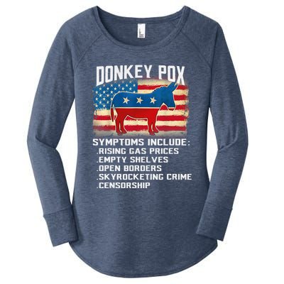 Anti Virus Biden Donkey Pox Symptoms Include Funny Biden Women's Perfect Tri Tunic Long Sleeve Shirt