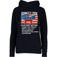 Anti Virus Biden Donkey Pox Symptoms Include Funny Biden Womens Funnel Neck Pullover Hood