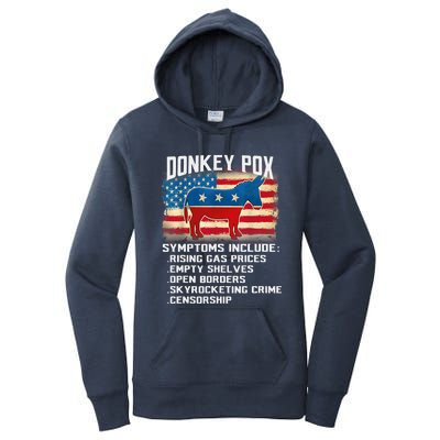 Anti Virus Biden Donkey Pox Symptoms Include Funny Biden Women's Pullover Hoodie