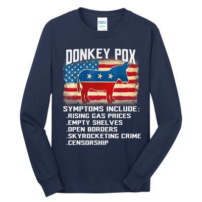 Anti Virus Biden Donkey Pox Symptoms Include Funny Biden Tall Long Sleeve T-Shirt
