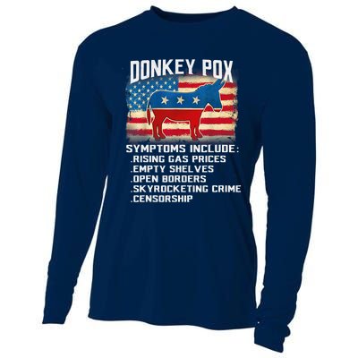 Anti Virus Biden Donkey Pox Symptoms Include Funny Biden Cooling Performance Long Sleeve Crew