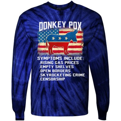 Anti Virus Biden Donkey Pox Symptoms Include Funny Biden Tie-Dye Long Sleeve Shirt