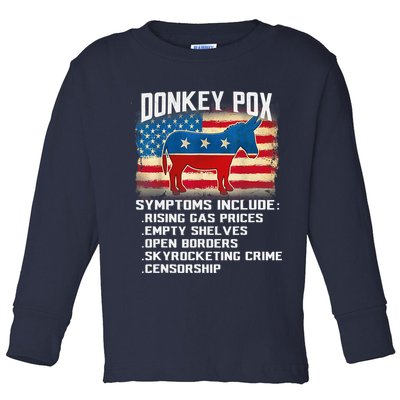 Anti Virus Biden Donkey Pox Symptoms Include Funny Biden Toddler Long Sleeve Shirt