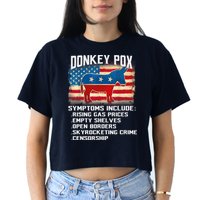Anti Virus Biden Donkey Pox Symptoms Include Funny Biden Women's Crop Top Tee