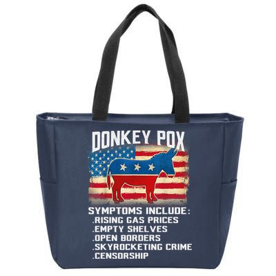 Anti Virus Biden Donkey Pox Symptoms Include Funny Biden Zip Tote Bag
