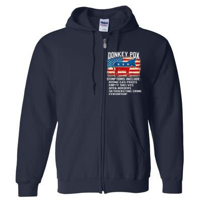 Anti Virus Biden Donkey Pox Symptoms Include Funny Biden Full Zip Hoodie