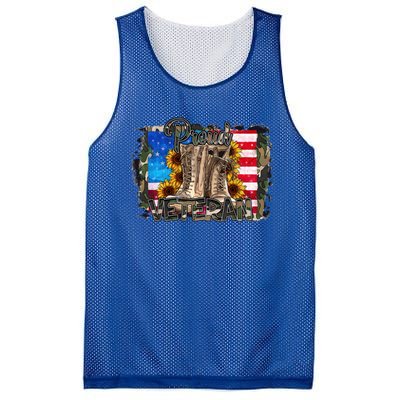 Army Veteran Boots Proud Veteran Army Dad Proud Veteran Gift Mesh Reversible Basketball Jersey Tank