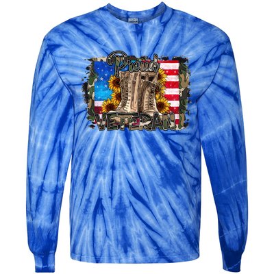 Army Veteran Boots Proud Veteran Army Dad Proud Veteran Gift Tie-Dye Long Sleeve Shirt