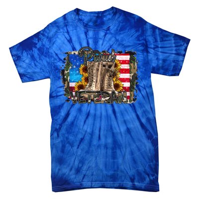 Army Veteran Boots Proud Veteran Army Dad Proud Veteran Gift Tie-Dye T-Shirt