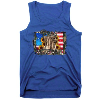 Army Veteran Boots Proud Veteran Army Dad Proud Veteran Gift Tank Top