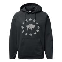 American Vintage Buffalo Silhouette Love Bison Performance Fleece Hoodie